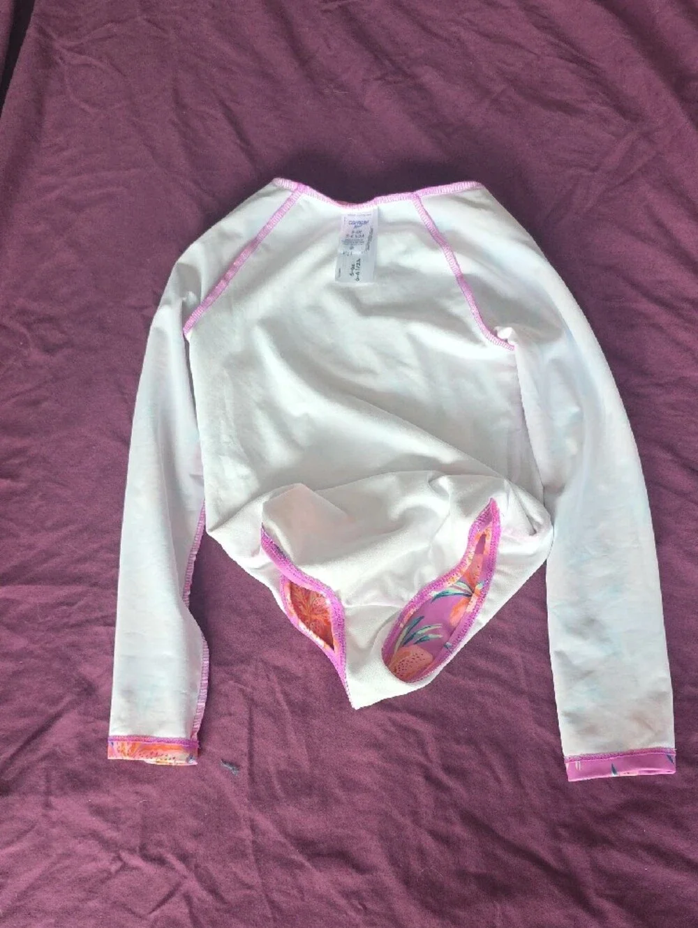 OshKosh B'gosh Pink Floral Long-Sleeve One-Piece Swimsuit